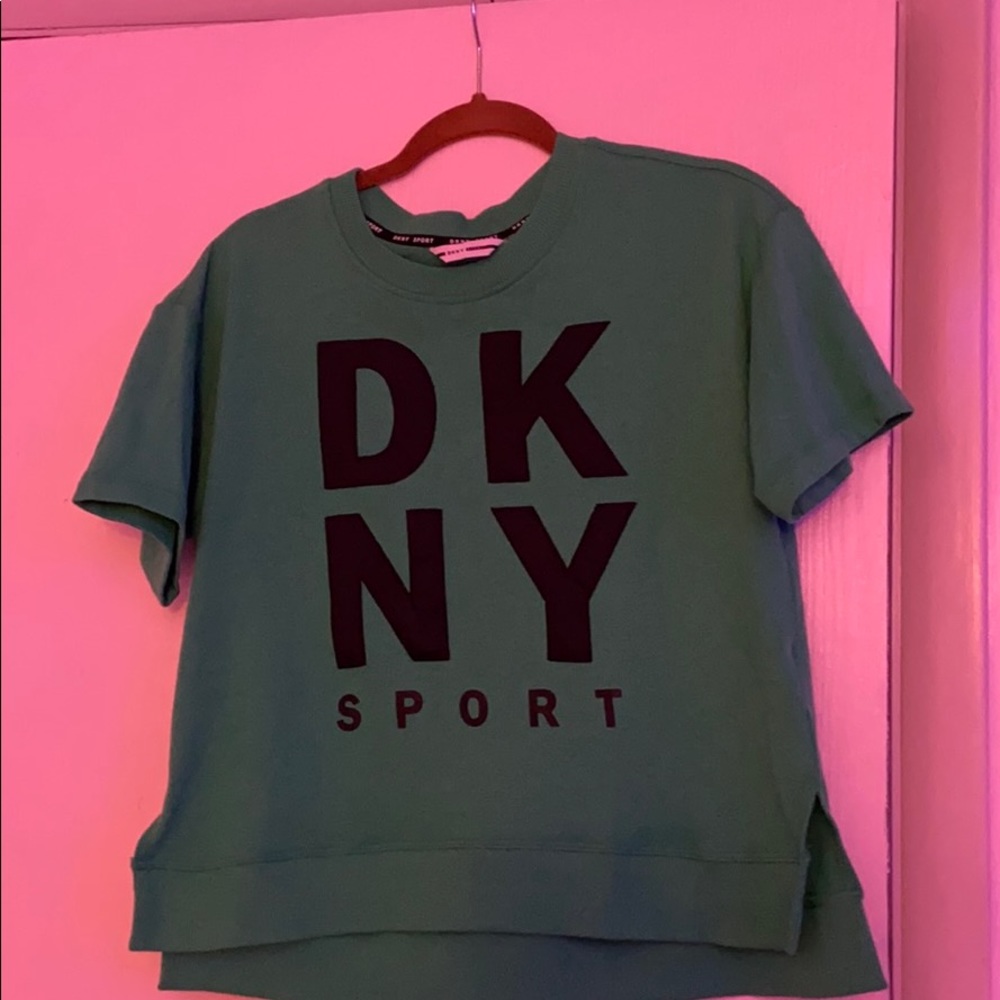 DKNY short sleeve crew neck sweater